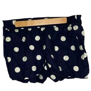 J Crew Shorts Womens 4 Navy Blue Polka Dot Stretch Elastic Waist Casual